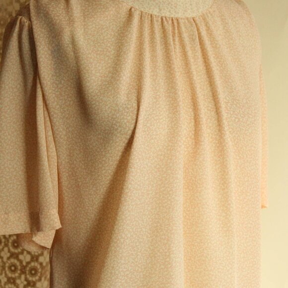 Vintage 1980s Blouse, SK & Company Pink and Cream Top, Grandma Cottage Core - Picture 4 of 10